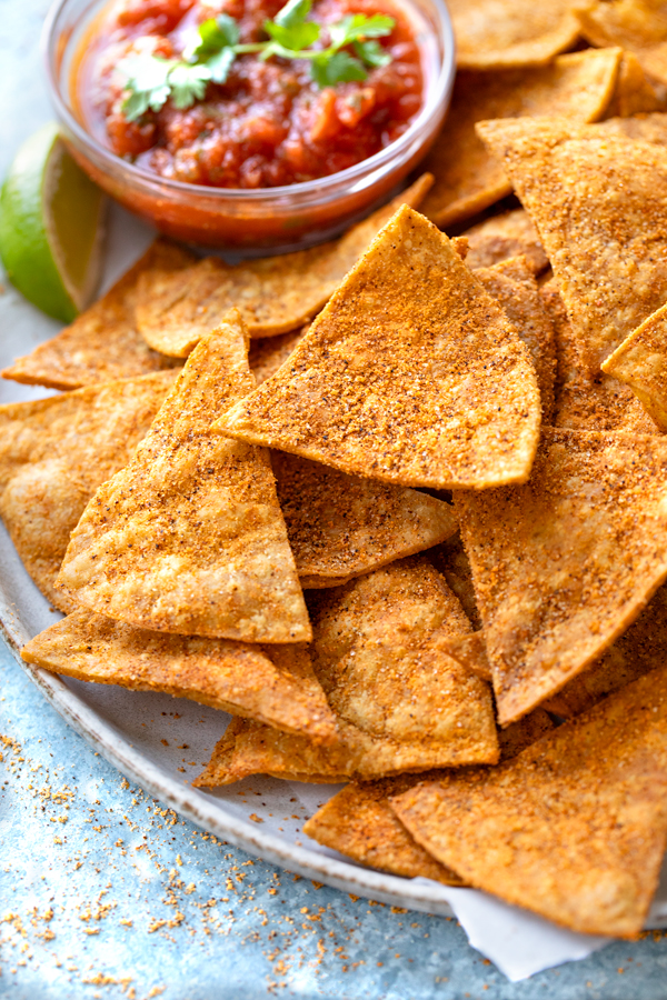 Homemade Chili Cheese Tortilla Chips | thecozyapron.com