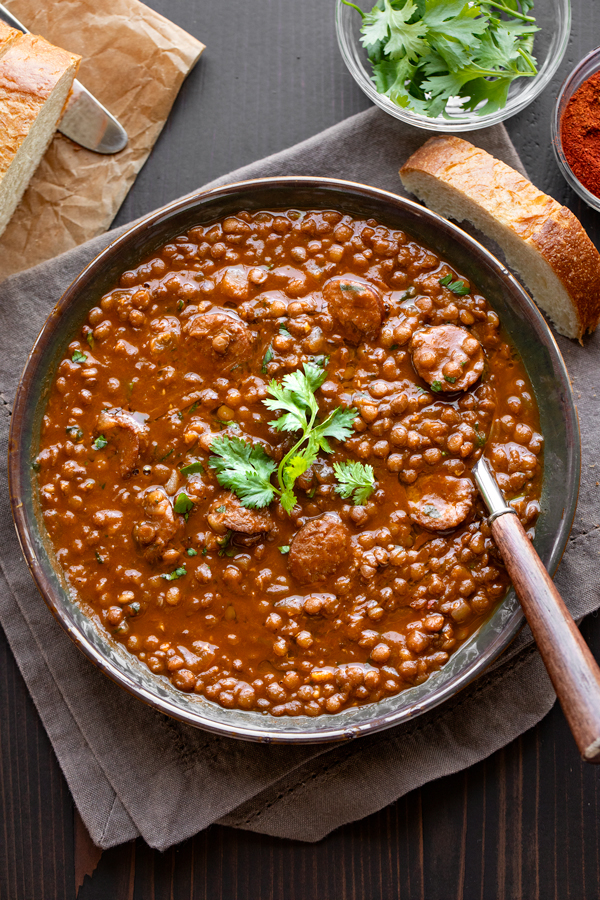 Sausage and Lentil Soup | thecozyapron.com